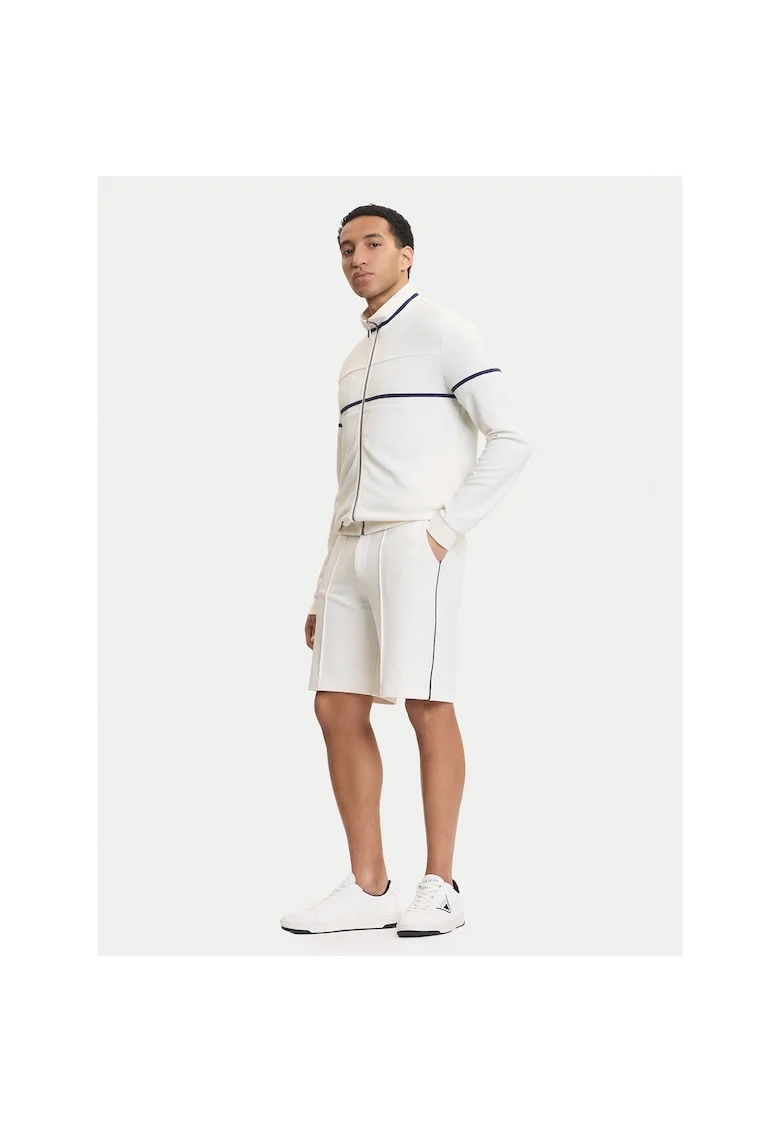 Pantaloni sport barbati,  poliester, ecru, set 97% poliester, 3% elastan