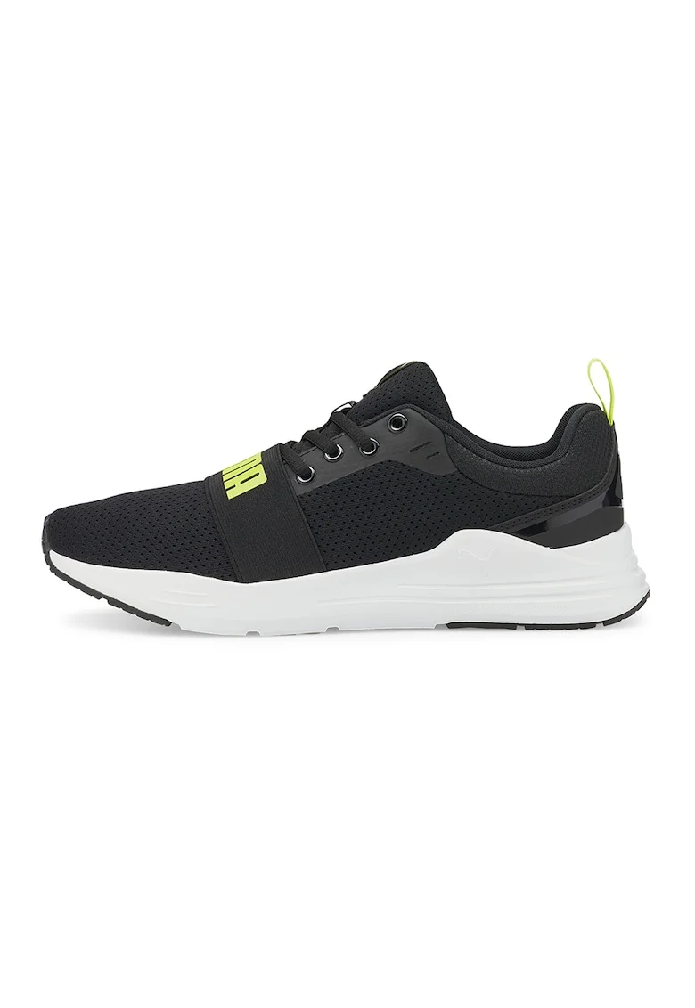 Pantofi sport low-top de plasa tricotata Wired Run, Negru/Verde neon