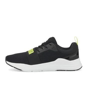 Pantofi sport low-top de plasa tricotata Wired Run, Negru/Verde neon
