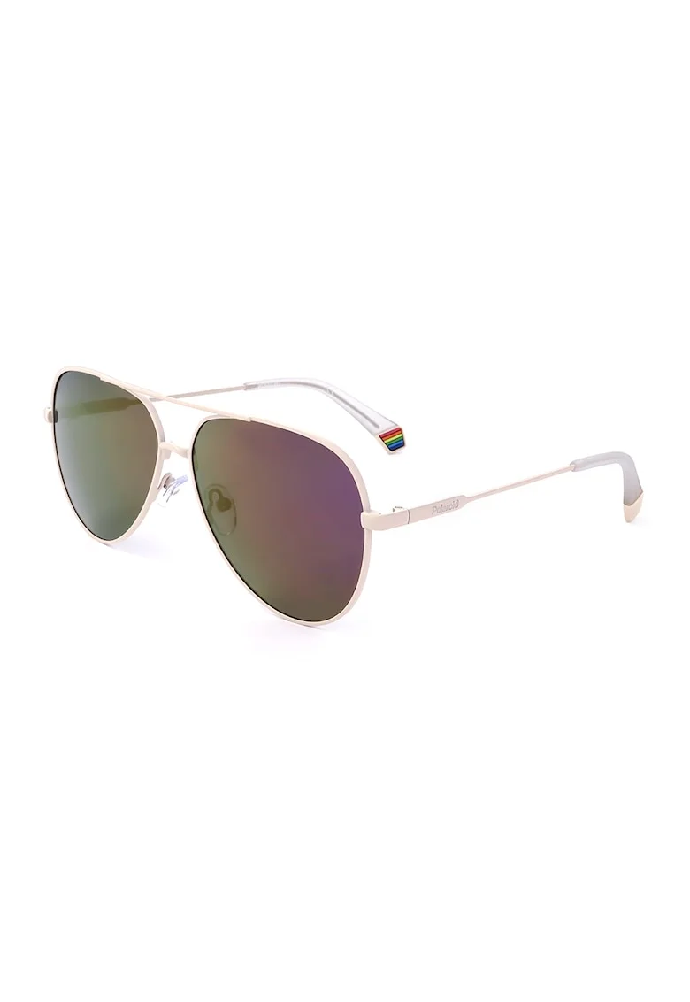 Ochelari de soare aviator unisex cu lentile polarizate, Bej deschis