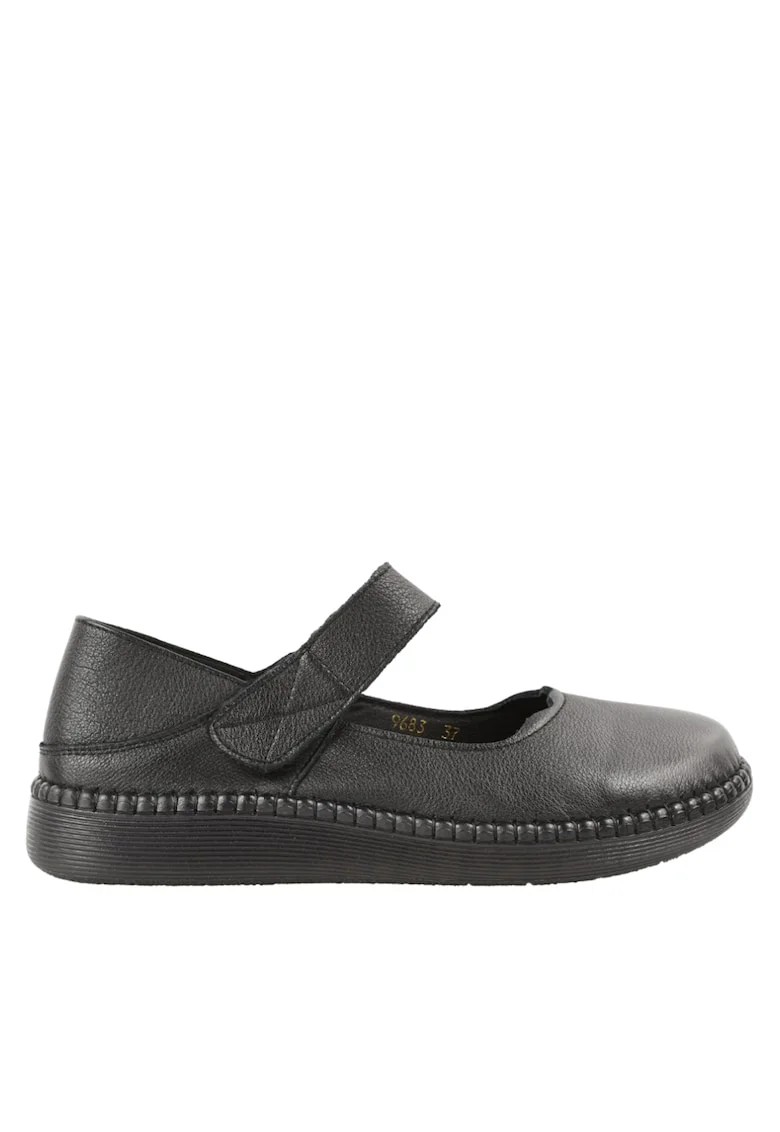Pantofi casual, dama,  9683 negru, piele naturala, Negru