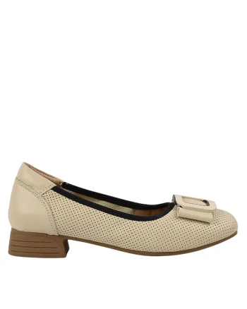 Pantofi casual, dama,  1079 crem, piele naturala Crem, Piele naturala, Crem
