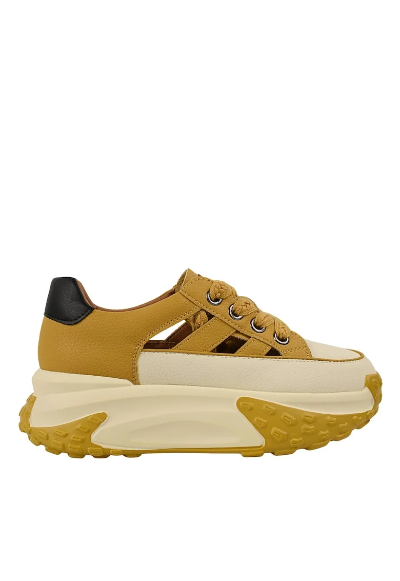 Pantofi sport, dama,  9071 galben, piele naturala, Galben