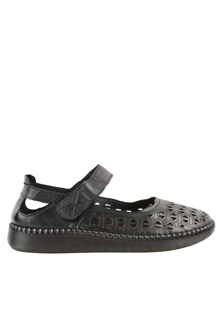 Pantofi casual, dama,  S9686 negru, piele naturala, Negru