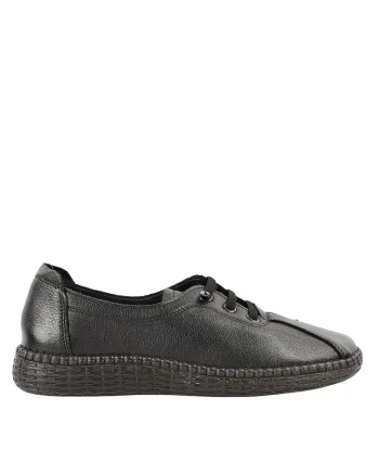 Pantofi casual, dama,  2810 negru, piele naturala, Negru