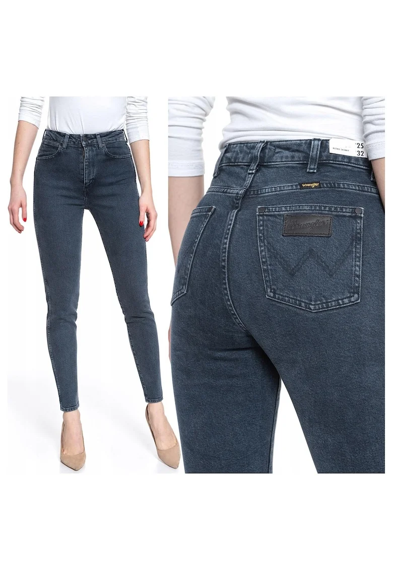 Blugi Dama,  Skinny, Bumbac, Lungi, Albastru