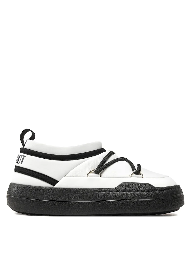 Ghete dama  Park Icon, piele ecologica, Alb/Negru