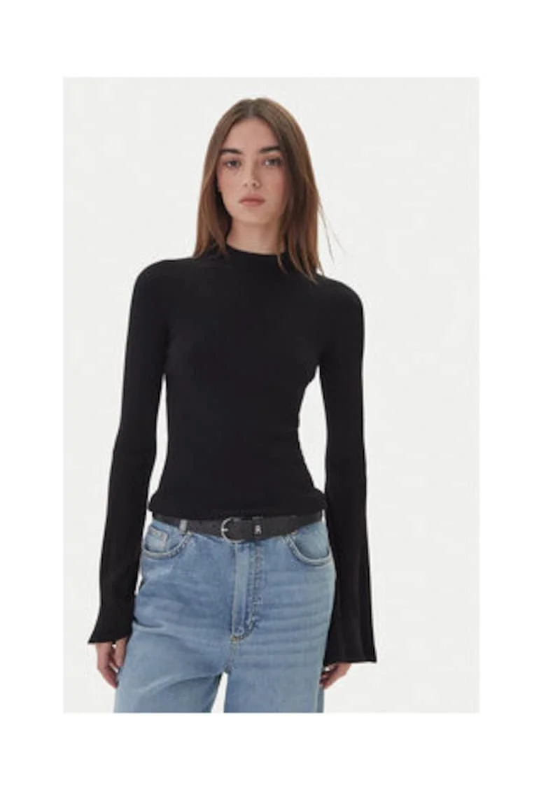 Bluza dama,  viscoza/poliamida, Negru