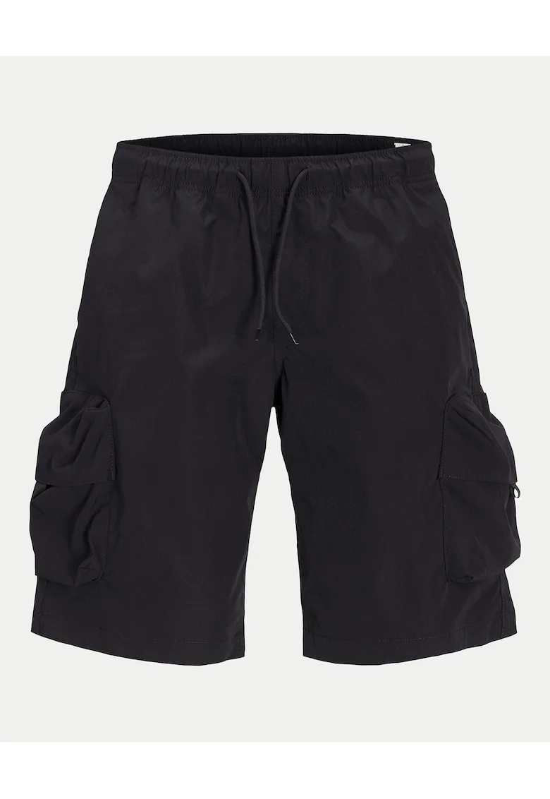 Pantaloni scurti barbati Jack Jones, 12269386, Poliester, Gri, Negru