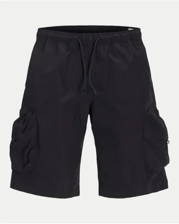 Pantaloni scurti barbati Jack Jones, 12269386, Poliester, Gri, Negru