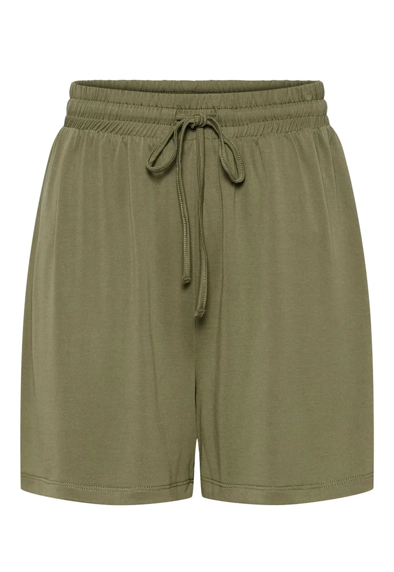 Pantaloni scurti dama  17148783, Viscoza/Poliester, Negru, Verde