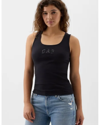 Top cu imprimeu, Negru