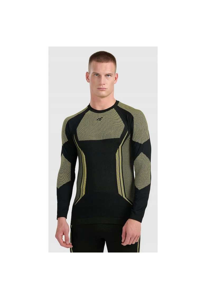 Bluza sport barbati,  termoactiva fara cusaturidwqf, Verde/Negru