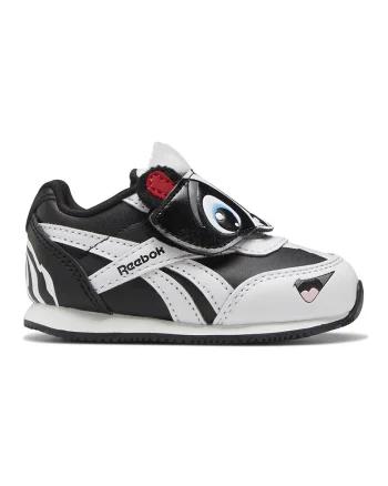 Pantofi sport de piele ecologica cu velcro Royal Classic, Alb/Negru