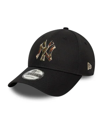 Sapca baseball cu logo cu model camuflaj 9Forty NY Yankees, Negru