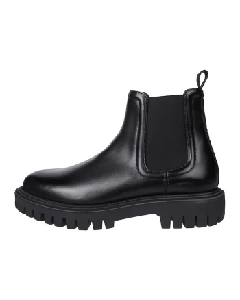 Ghete Chelsea de piele, Negru