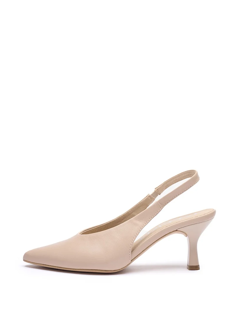Pantofi slingback din piele, Bej deschis