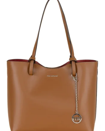 Geanta shopper din piele, Caramel