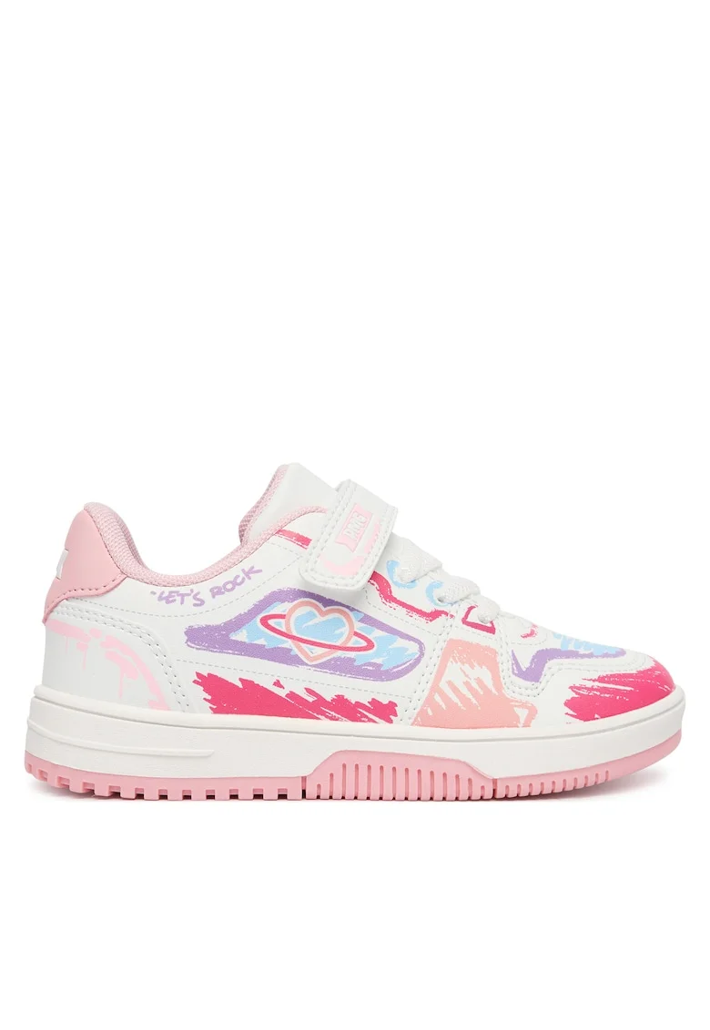 Pantofi sport fete,  velcro, multicolor, piele ecologica