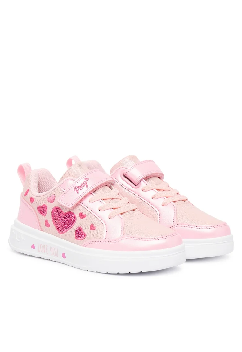 Pantofi sport copii,  velcro, roz, piele ecologica