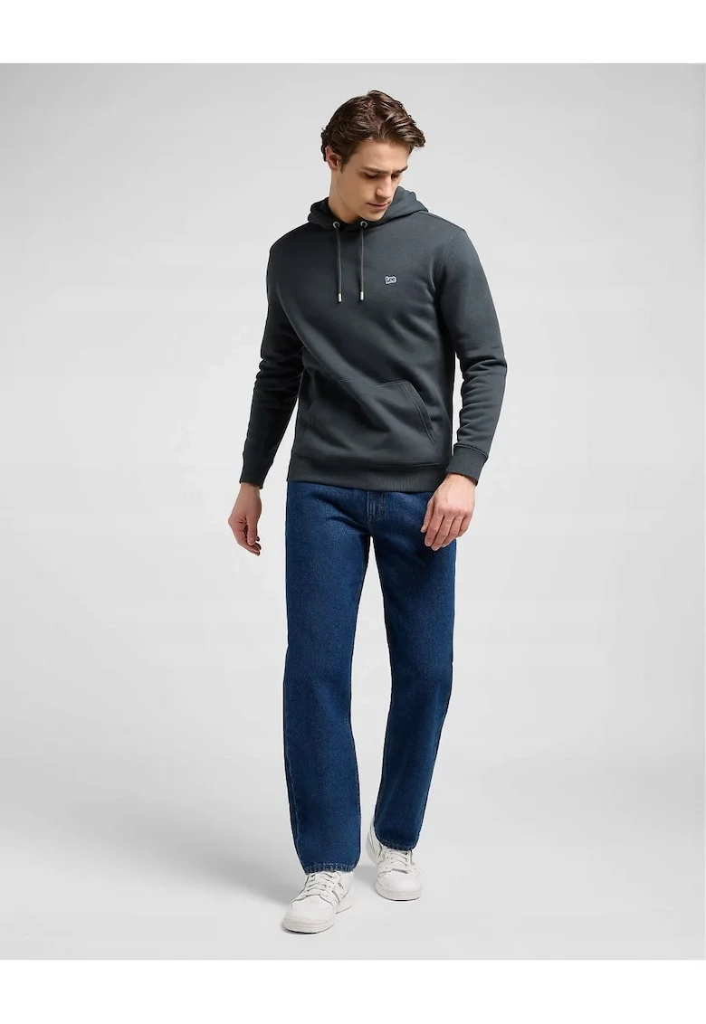 Hanorac Barbati,  Plain Hoodie, Regular Fit, Design Clasic, Cu Logo, Maneci Lungi, Cu Gluga, Bumbac, S INTL, Gri
