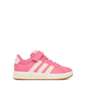 Pantofi sport copii,  cu velcro, roz, sintetic