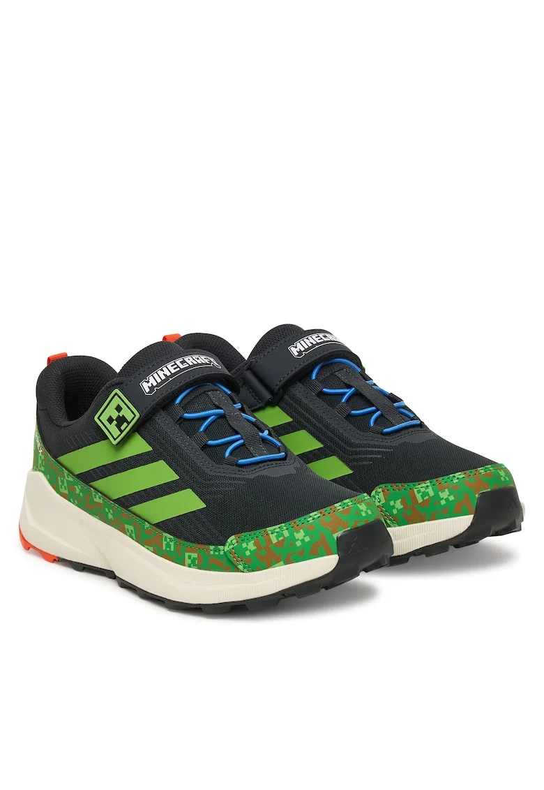 Pantofi sport copii,  trekking, velcro, gri, tesatura