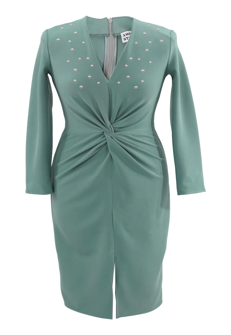 Rochie pe corp cu perle JADE, Vernil