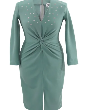 Rochie pe corp cu perle JADE, Vernil