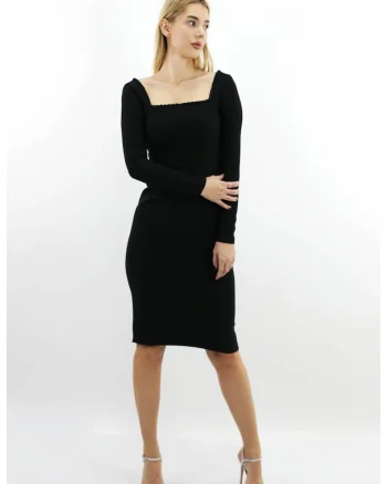 Rochie Midi Cu Broderie DIANA, Negru