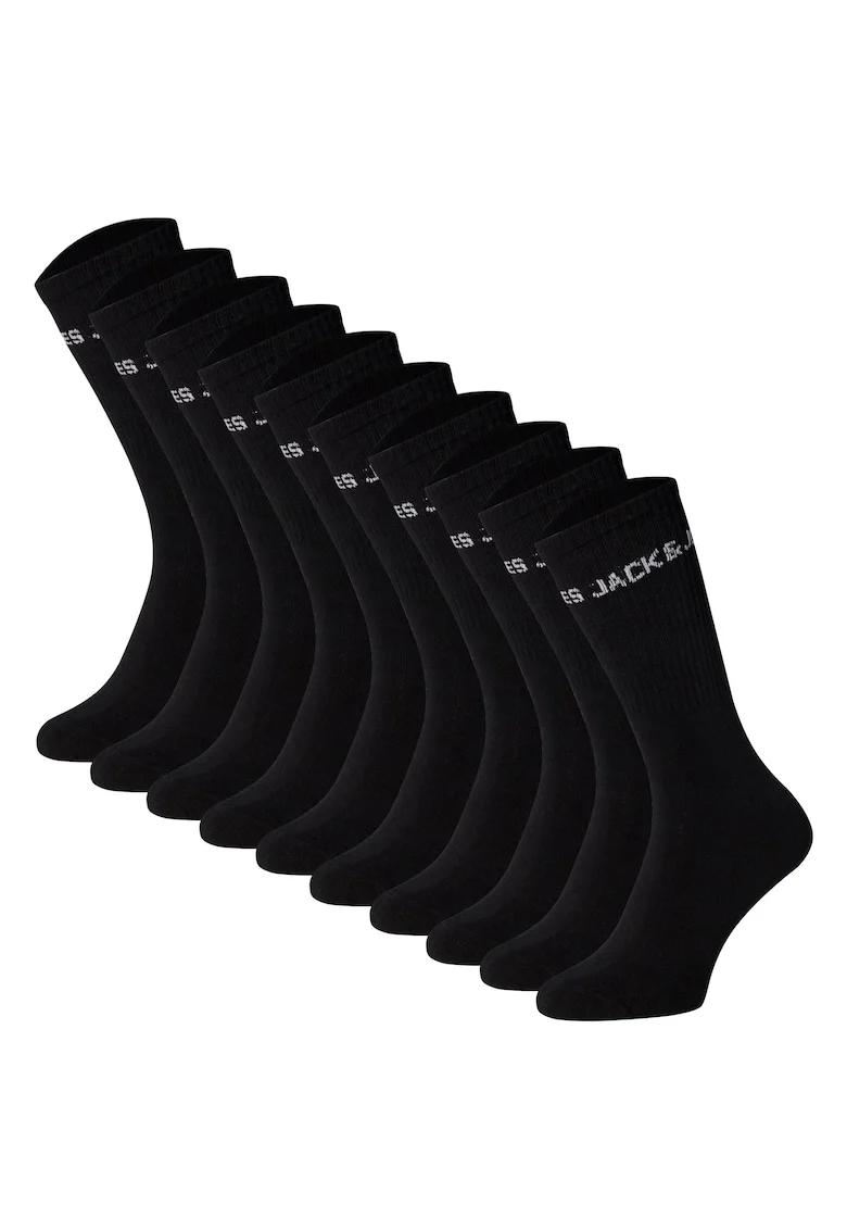 Set de sosete lungi pentru tenis - 5 perechi, Negru
