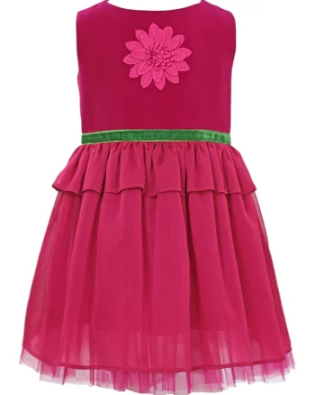 Rochie cu detaliu floral Alivia, Fucsia