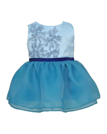 Rochie cu broderie Maisie, Albastru
