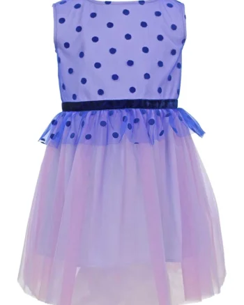 Rochie cu imprimeu cu buline Stella, Albastru lavanda