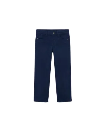 Pantaloni baieti,  bleumarin, bumbac, cu fermoar