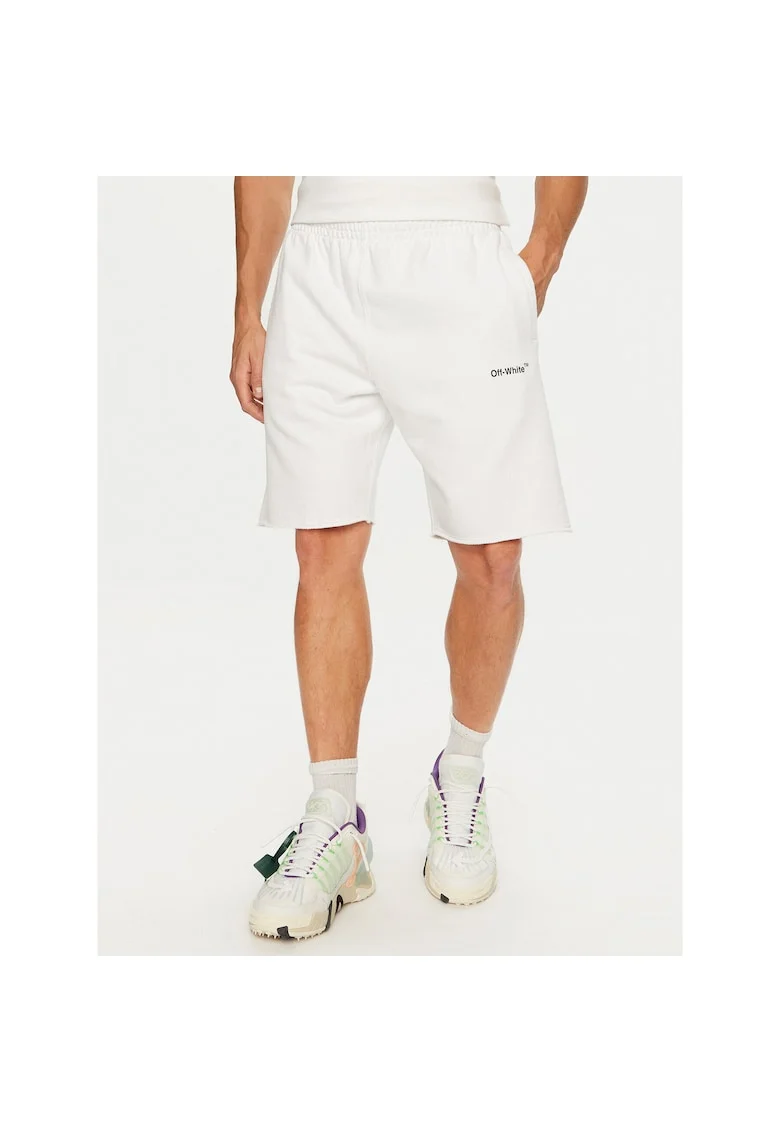 Pantaloni sport barbati,  bumbac, alb, 100% bumbac,