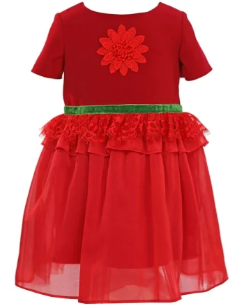 Rochie evazata cu maneci scurte Liliaan, Rosu