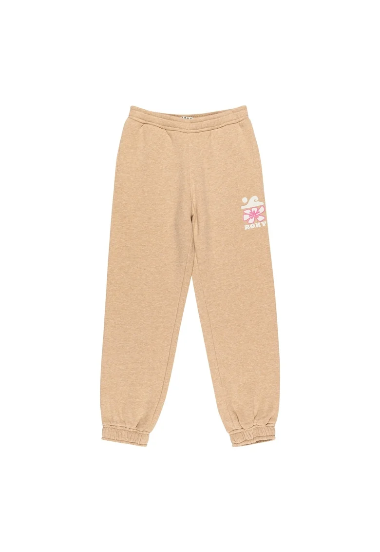 Pantaloni trening fete,  bej, bumbac/poliester