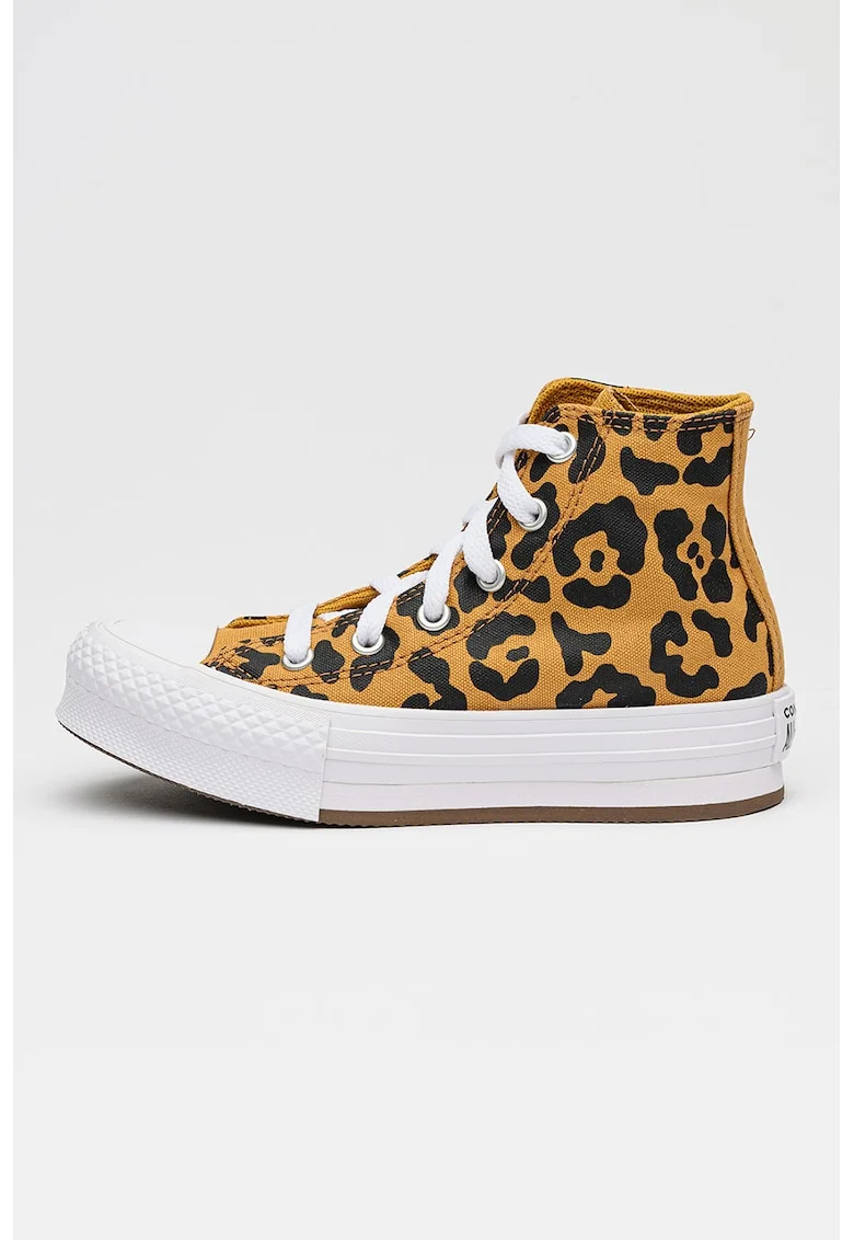 Tenisi cu animal print Chuck Taylor All Star, Negru/Galben sofran