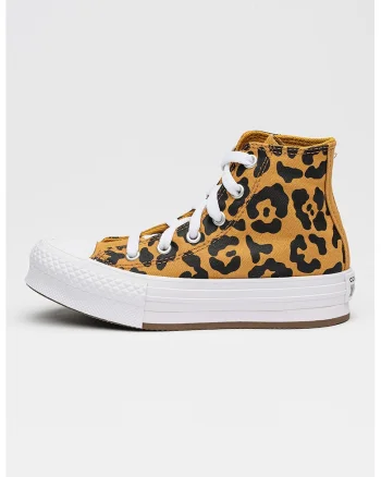 Tenisi cu animal print Chuck Taylor All Star, Negru/Galben sofran