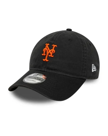 Sapca baseball din bumbac spalat 9Twenty NY Mets, Negru/Portocaliu mandarina