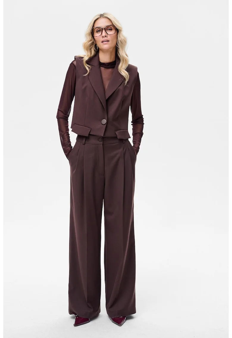 Pantaloni cu croiala ampla si buzunare laterale Florence