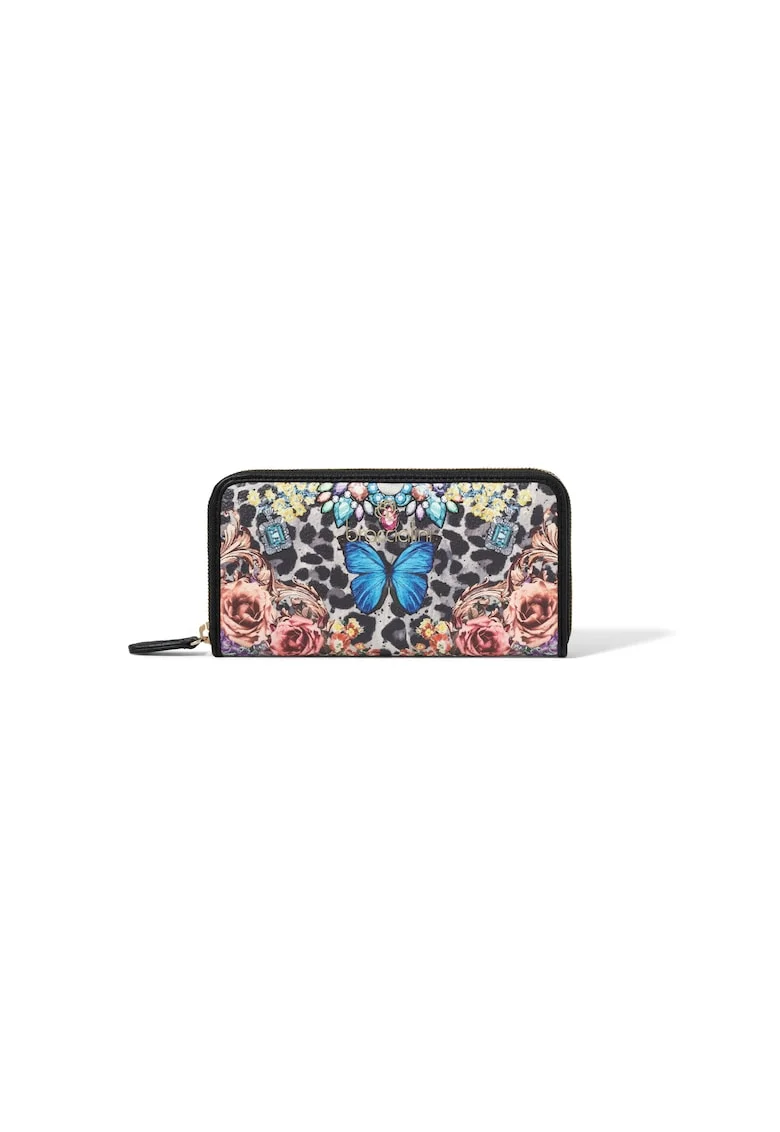 Portofel de piele ecologica cu model, Multicolor