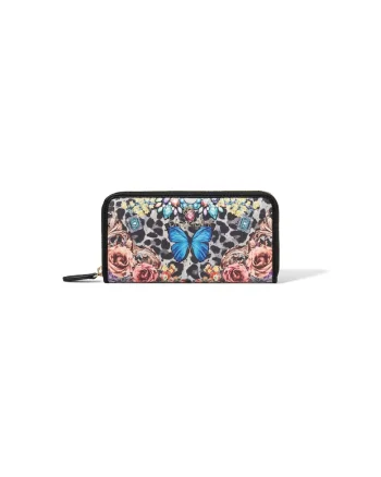 Portofel de piele ecologica cu model, Multicolor