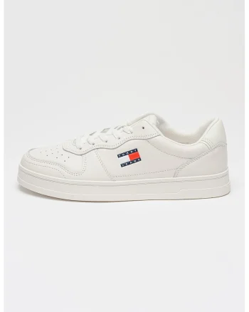 Pantofi sport low-cut de piele ci logo, Rosu/Alb murdar/Bleumarin