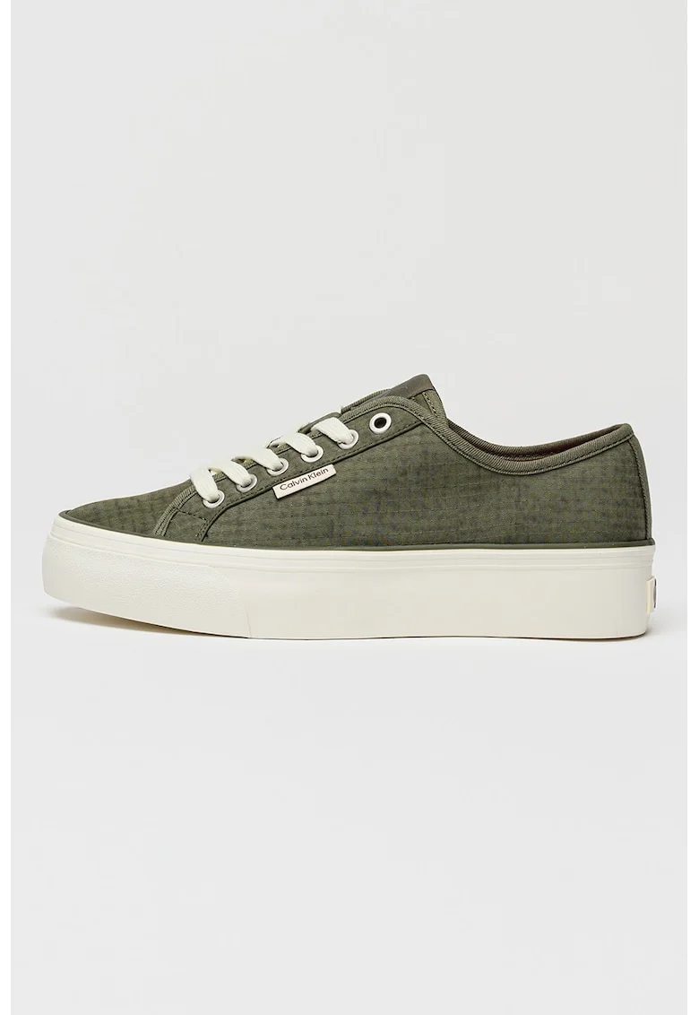 Pantofi sport textili flatform, Crem