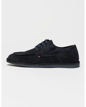 Pantofi derby de piele intoarsa Stitchdown, Negru