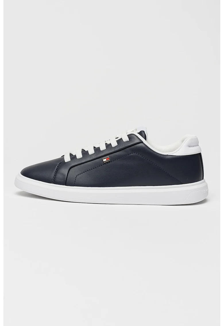 Pantofi sport Icon de piele, Alb optic/Bleumarin