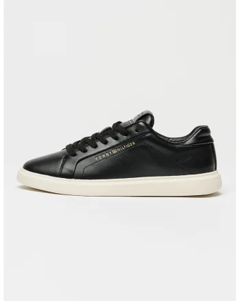 Pantofi sport Icon low-cut de piele, Negru/Alb murdar