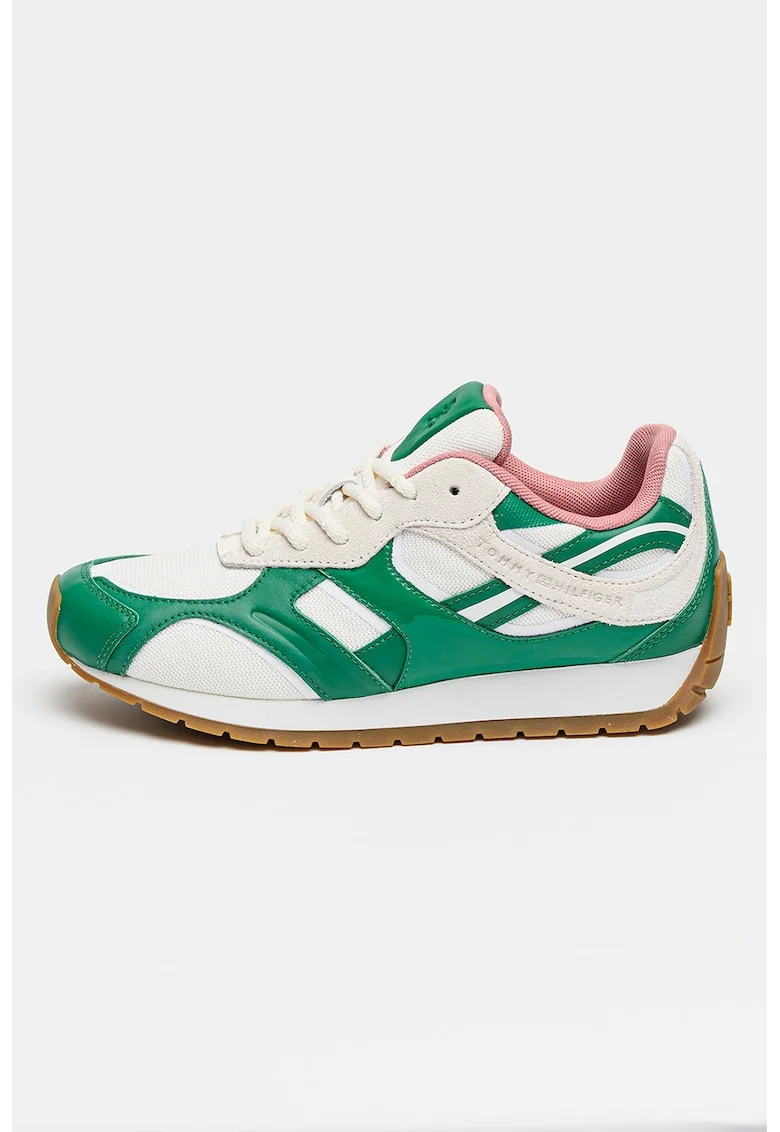 Pantofi sport Modern Runner Mix de piele, Verde/Alb optic/Caramel